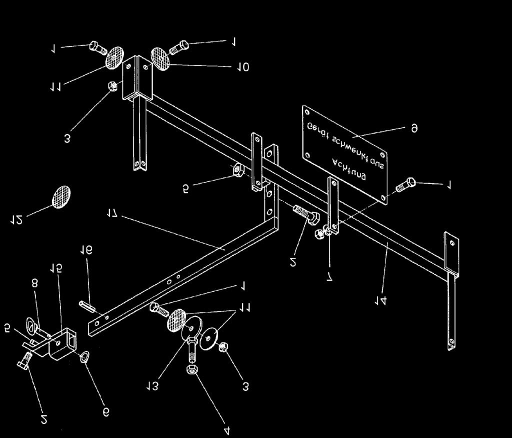 Leuchtenhalter / Carrier for light LH3A UNI 670 1200 1 301 3006 6 Sechskantschraube DIN933 Screw M6x25-8.8 Zn 2 301 3838 2 Sechskantschraube DIN931-A Bolt M16x60-8.