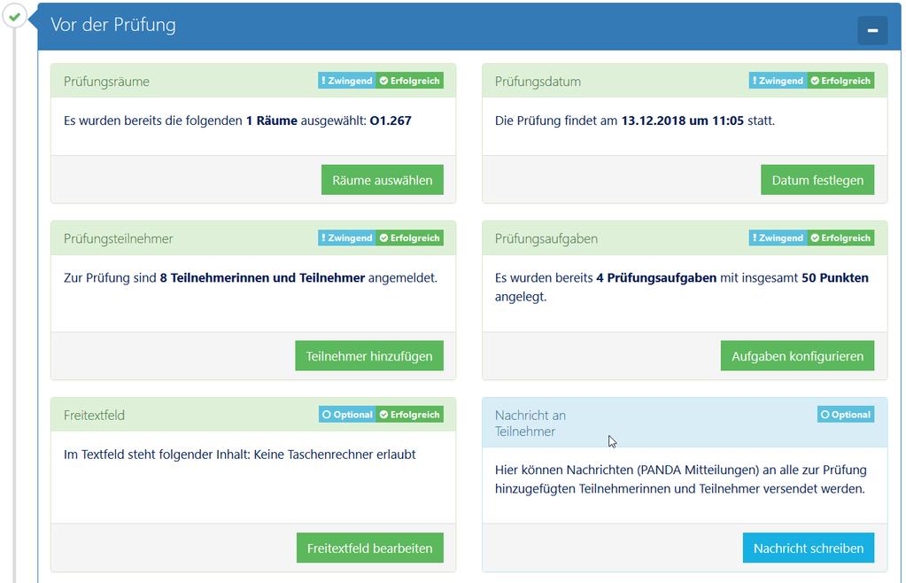 Prüfungsorganisation - Vorbereitung Räume auswählen / neu anlegen