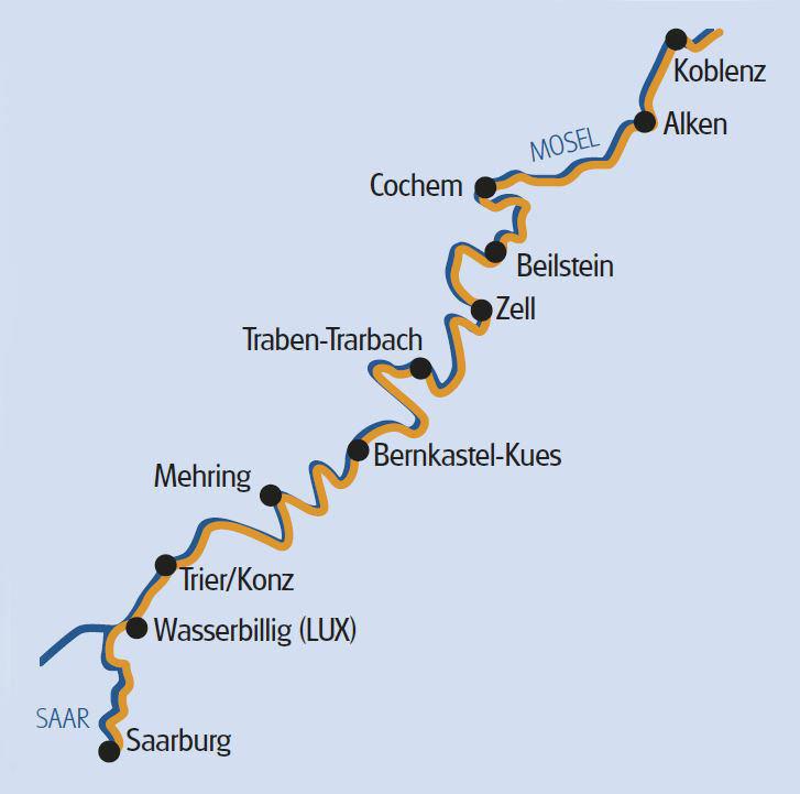 schließen 1. Tag: Anreise nach Saarburg Individuelle Anreise nach Saarburg. Das hübsche Stadtbild ist geprägt von engen Gassen, Fachwerkhäusern, Barockbauten sowie bunten Fischer- und Schifferhäusern.