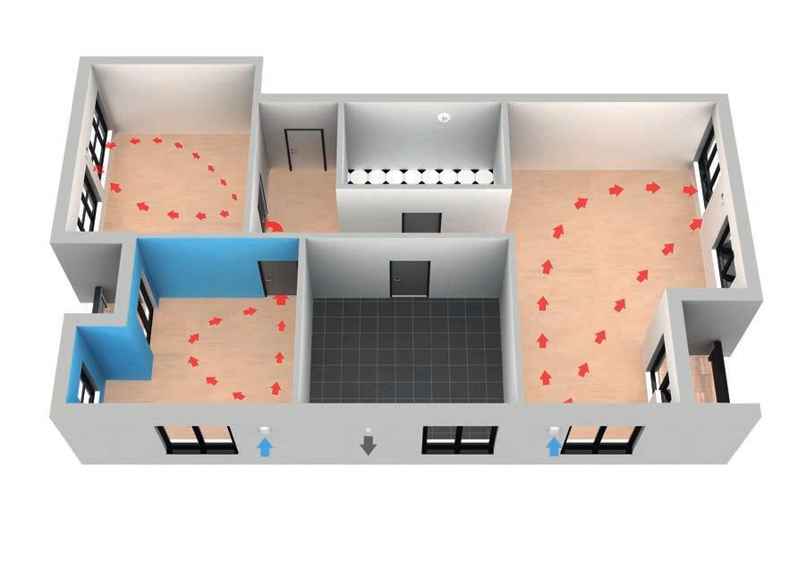 Pluggit iconvent 160 Wohlfühlfaktor Wohnraumlüftung mit Wärmerückgewinnung Das Prinzip der dezentralen Wohnraumlüftung 1.
