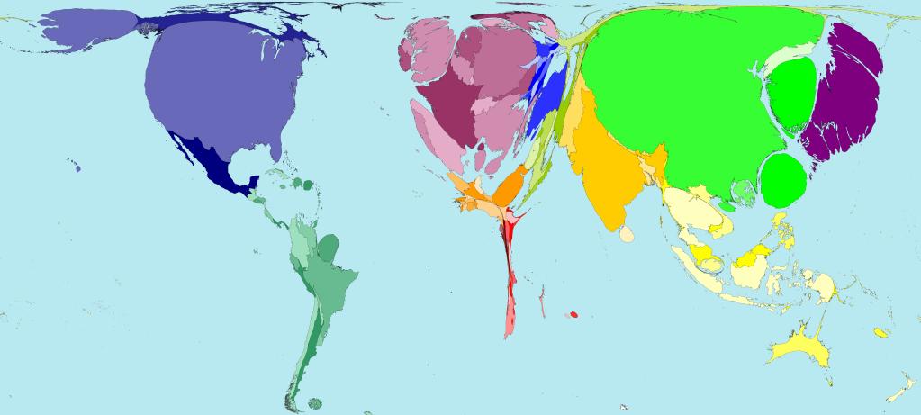 Ausblick: Veränderung der globalen LP Zusammensetzung Weltkarte nach Länder Bruttosozialprodukt 2015 Quelle: Worldmapper.