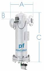 Die geflanschten Filter von Pneumatech haben dieselben robusten, hocheffizienten Filterelemente wie die Gewindefilter. Der maximale Arbeitsdruck beträgt 16bar(g)/232psig.