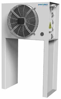 CA Luftgekühlte Druckluftnachkühler Merkmale und Vorteile Äußerst effiziente Axialventilatoren Abkühlen auf 10 C/18 F über der Umgebungstemperatur Vernachlässigbar geringer Druckabfall Robust und