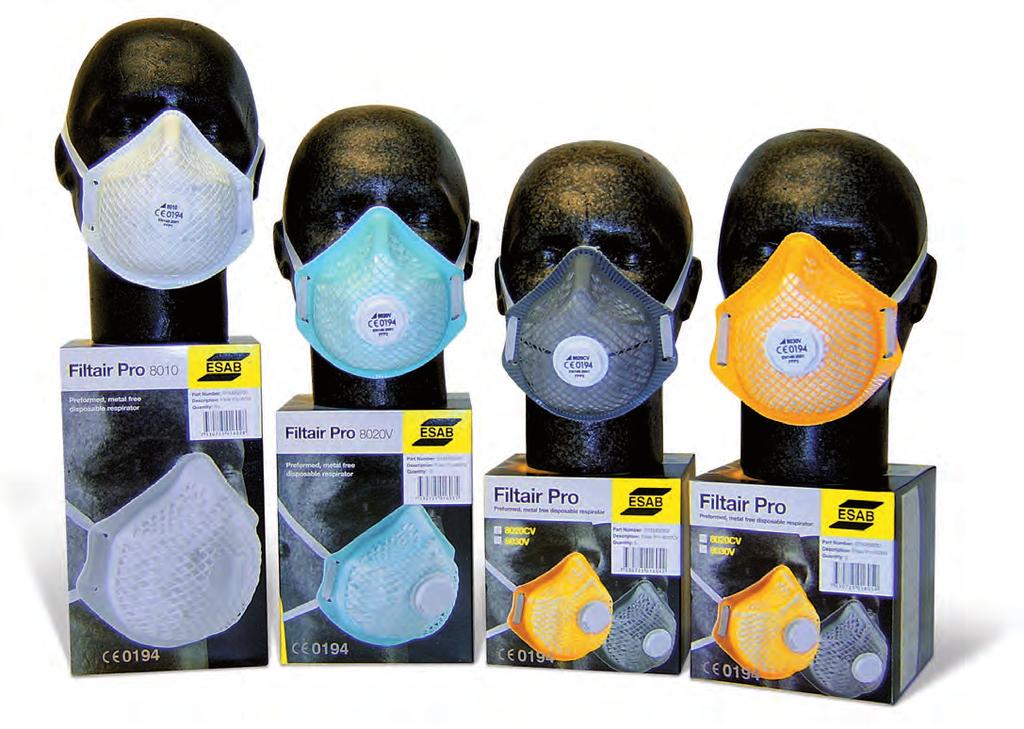 Atemschutz Atemschutzmasken Die ESAB Filtair Serie ist entwickelt worden, um den Komfort des Tragens von Atemschutzmasken zu erhöhen.