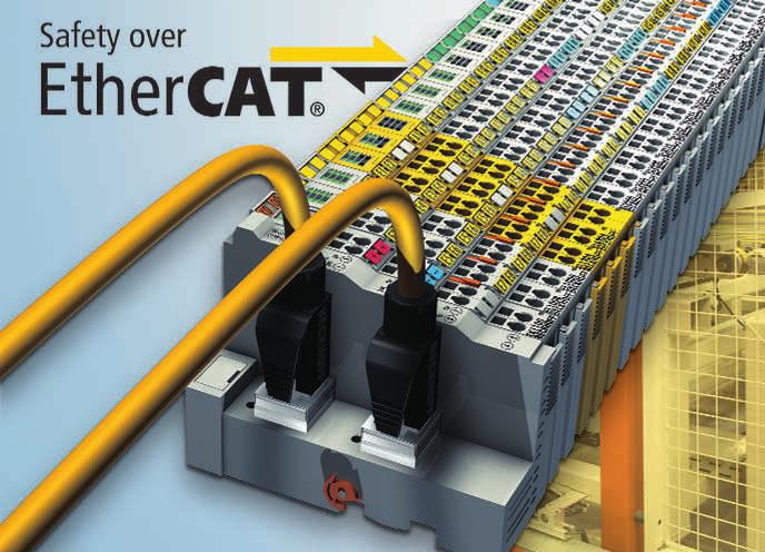 Die Sicherheitslösung für EtherCat: Halle 9 Stand F06 Safety-over-EtherCat Bild 1: Während die sicherheitsgerichteten Teile einer Maschine oder Anlage auch lange nach der Erfindung der Feldbusse nach