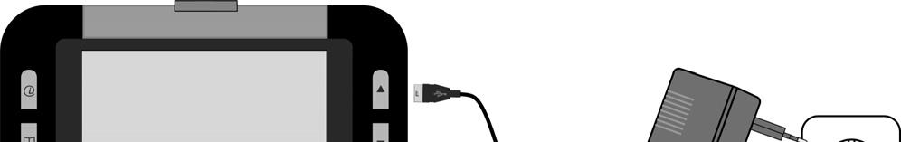 Aufladen über Netzadapter Verbinden Sie das USB-Kabel des Netzadapters mit dem