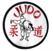 Judo-Kämpfer Wappen schwarz, weiß ca.