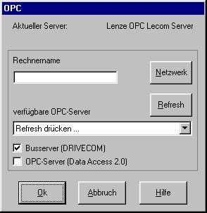 Um mit GDC über die OPC-Schnittstelle mit dem DriveServer zu kommunizieren, müssen Sie zunächst die Kommunikationsparameter in GDC entsprechend konfigurieren: 1. Wählen Sie OptionenWKommunikation.