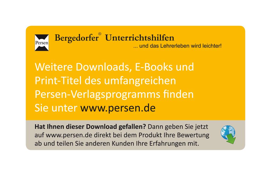 2011 Persen Verlag, Buxtehude AAP Lehrerfachverlage GmbH Alle Rechte vorbehalten. Das Werk als Ganzes sowie in seinen Teilen unterliegt dem deutschen Urheberrecht.