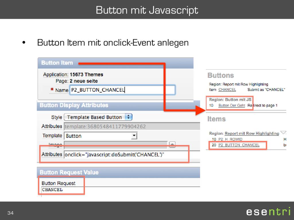 Anschließend wird ein Button_Item angelegt, welches auf dem neu erstellten Template basiert und im Button Attribute das