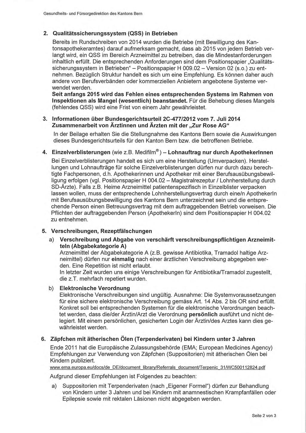 Gesundheits- und Fürsorgedirektion des Kantons Bern 2.