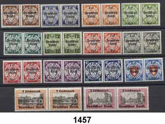 201 x aa 25,- 1456 Portomarken 1000 auf 100 M nicht ausgegeben postfrisch mit Alt-Prüfzeichen (Mi. 350,-).