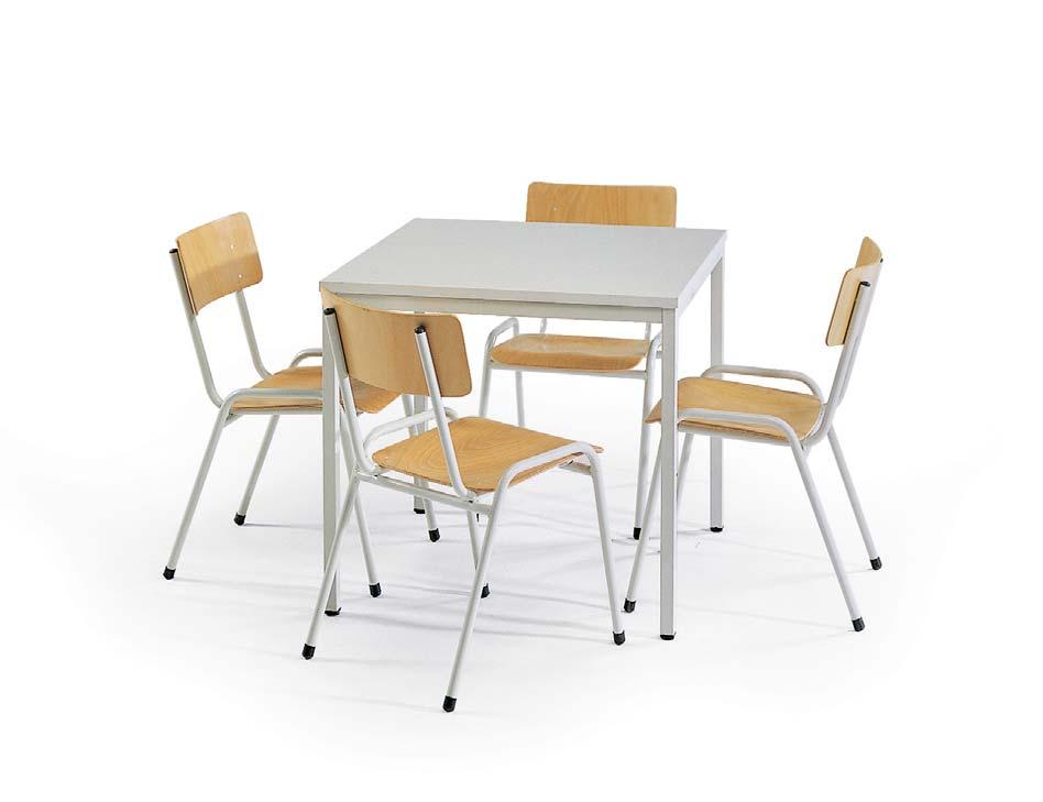 Tisch-Stuhl-Kombinationen bestehend aus: 1 Tisch Länge: 800 Breite: 800 Höhe: 750 4 Stühle der Serie ECO Breite: 475
