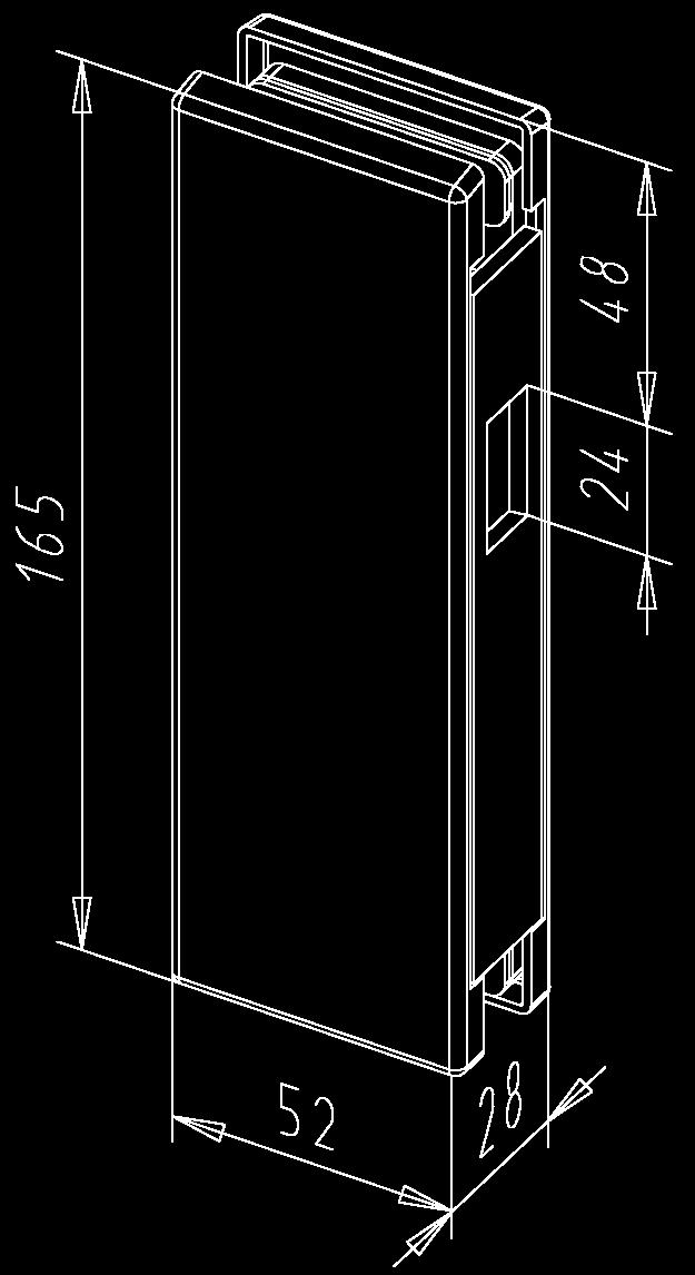 hook is right, then screwing side visible) Art. No. 4-119 Gegenkasten zu Schiebetür-Zirkelriegelschloß (Art. No. 4-118), aus Leichtmetall, bitte Schraubseite angeben. (Beispiel Abb.