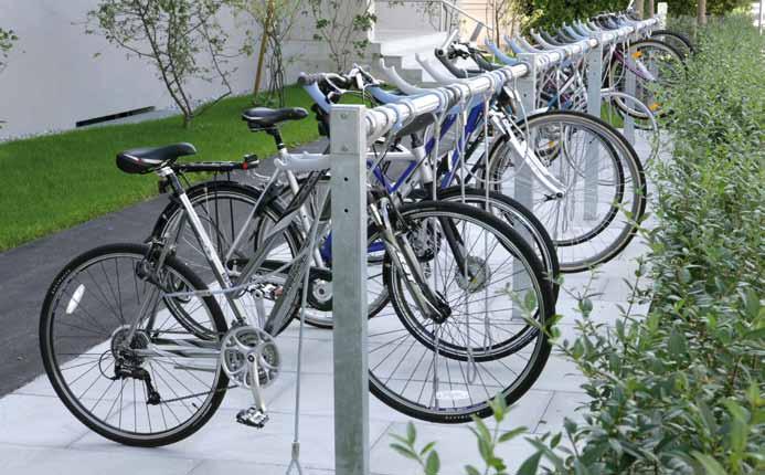 Fahrradständer Müllplatzüberdachungen BALANCE Form & Größe FS/ BALANCE/ GE/ E/ 6/ F/ S + 3 Stk.