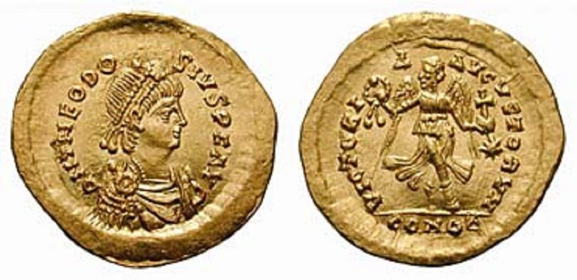 Lot number: 419 Price realized: 1,400 CHF THEODOSIVS II. 402 450 No.