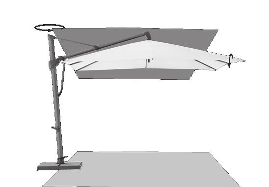 SOMBRNO S + easy Gestell: 8 - teilig aus luminium mit Kurbelantrieb, beidseitig selbsthemmend und Lenkstange zur komfortablen Verstellung der Dachneigung, beidseitig bis zu 54.