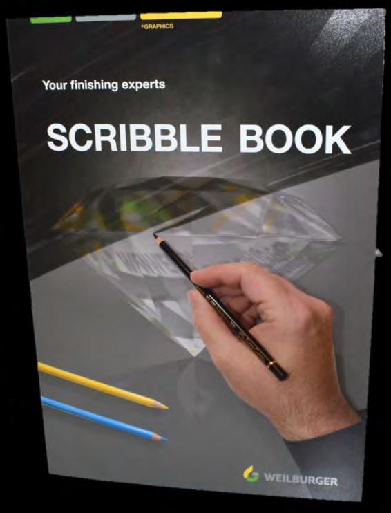 Scribble Book Verwendete WEILBURGER Produkte: Außen: SENOLITH -UV-OFFSET-GLANZLACK HYBRID 369402 SENOLITH