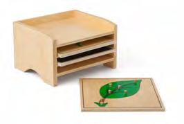 Montessori-Material Kosmisches Material Biologie Kasten mit Botanischen Puzzles Regal mit 3 Holzpuzzles jedes Puzzle: 25 x 25 x 2 cm komplett aus Holz Artikel Nr.