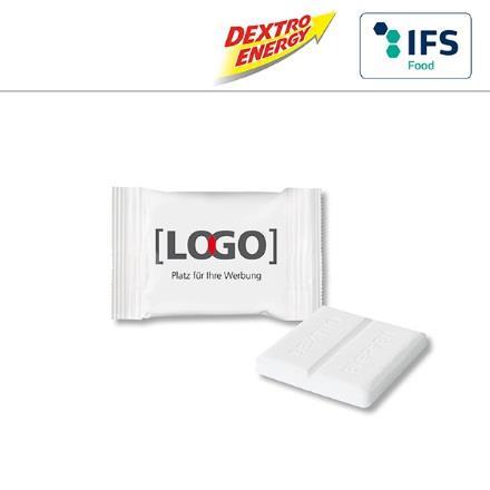 DEXTRO ENERGY Der Energieschub für Ihre Werbung: DEXTRO ENERGY- Traubenzucker in weißem Flowpack einzeln verpackt.