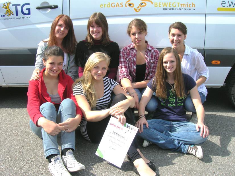 A-Jugend weiblich 9 Spielerinnen von links nach rechts: Nadine Königsmann, Marion
