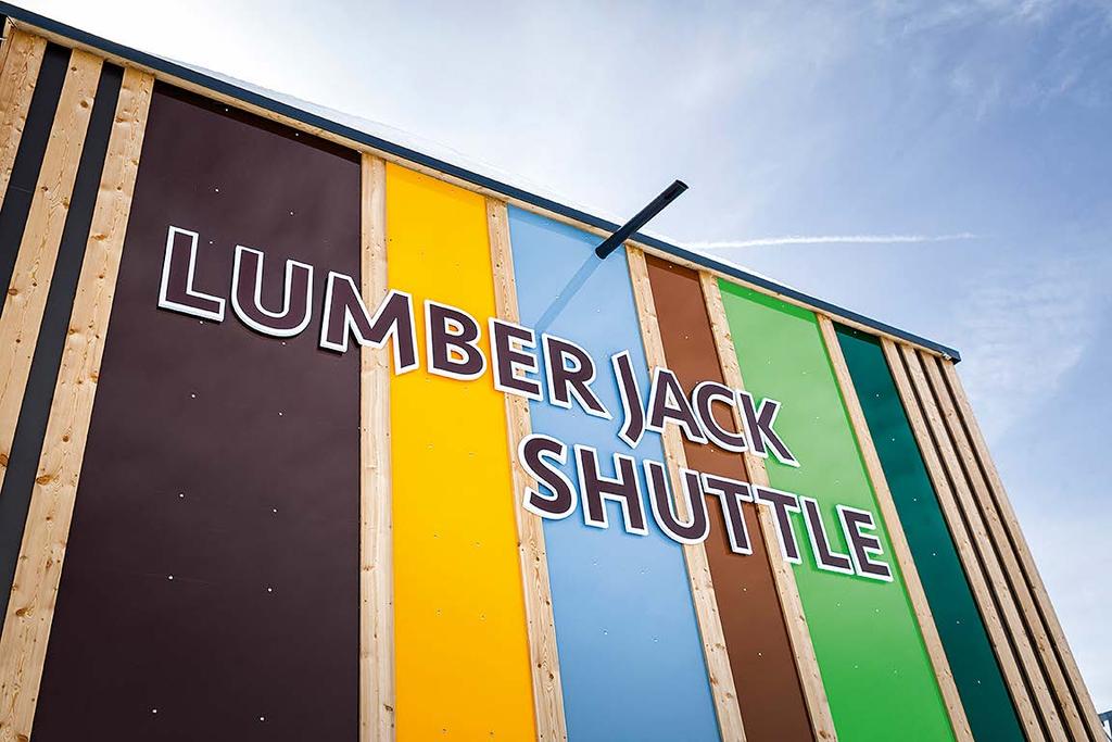 Hoher Zeitdruck Erst im April 2017 entschloss sich die Eigentümerfamilie Harml zum Bau des Lumberjack Shuttle.