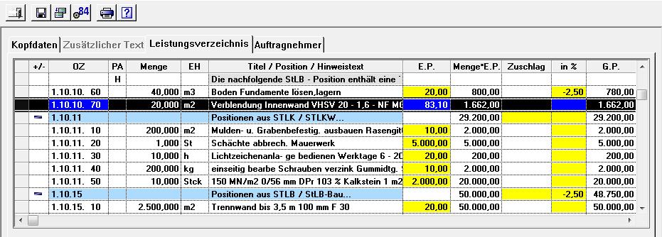 Der Menüpunkt GAEB-Dateien bearbeiten Ein Merlin-Angebot erzeugen Wenn Sie im Fenster Eingelesene GAEB-Dateien eine GAEB-Datei öffnen (Doppelklick), wird Ihnen zunächst das Leistungsverzeichnis der