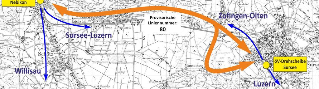 Die Variante via Mauenseeermöglicht eventuell eine teilweise Integration der Schülertransporte am Morgen und Abend (Detailabklärungen nicht Gegenstand der vorliegenden