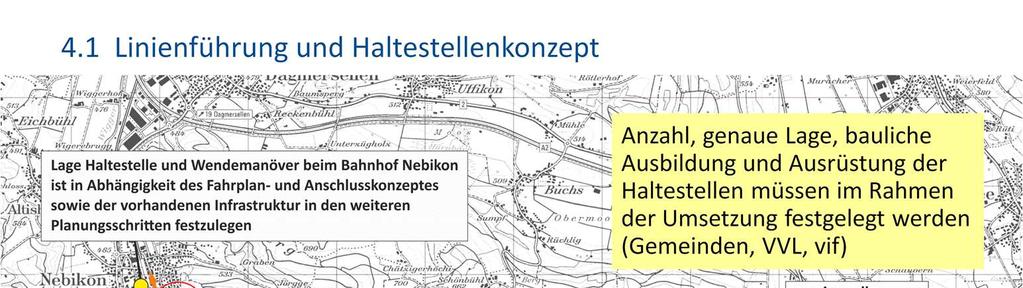 Bemerkungen zum Anschlussknoten Bahnhof Nebikon Für das Halten und Wenden beim Bahnhof Nebikonsind verschiedene Lösungsansätze denkbar.