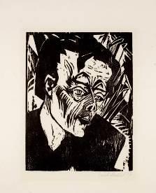 Roquairol (Bildnis Ernst Ludwig Kirchner) Holzschnitt 1917. WVZ-Nr. Dube H 308 II. Auf Japan.