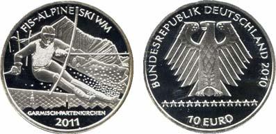 20,- Offizieller Gedenkmünzensatz 2010 3058 550 bis 557 10 EURO 2010 SATZ 6 Stück im Blister.