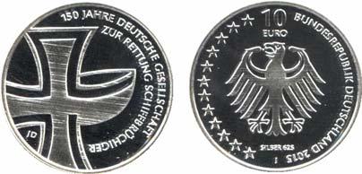 16,- DGzR Schiffbrüchiger 3129 597 KN 10 EURO 2015 J (K/N).