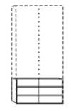 .. Element von links) Frontschubkästen und Spiegel beim -türigen Schrankelement Schubkästen, 68,6