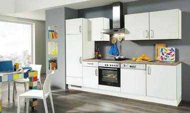 Energieeffizienzklasse A+/A Küche, Beton Dekor/anthrazit, Breite 180 cm, inkl.