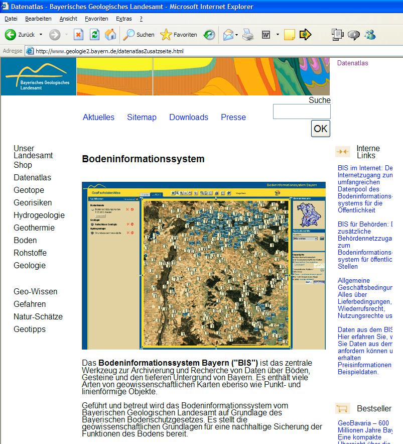 GeoService-Portal übernommen werden und stehen dann für