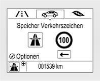 258 Fahren und Bedienung Verkehrszeichen-Assistent Funktionen Der Verkehrszeichen-Assistent erkennt über eine Frontkamera bestimmte Verkehrszeichen und zeigt sie im Driver Information Center an.