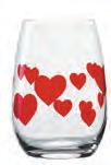 The champagne glasses with the red or satin hearts just as well as the tumblers with hearts are great gift ideas for loving couples.