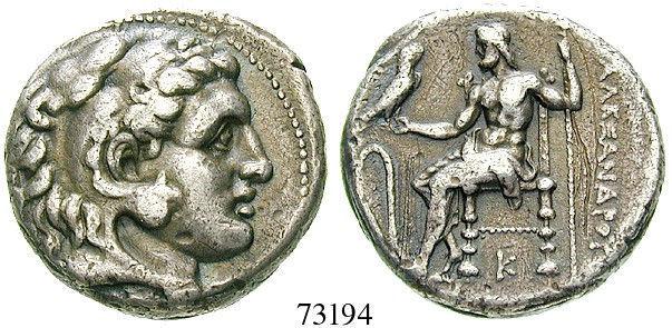73194 Tetradrachme 320-280 v.chr., Unbest. kleinasiat. Mzst. Kopf des Herakles r. im Löwenfell / Thronender Zeus l.