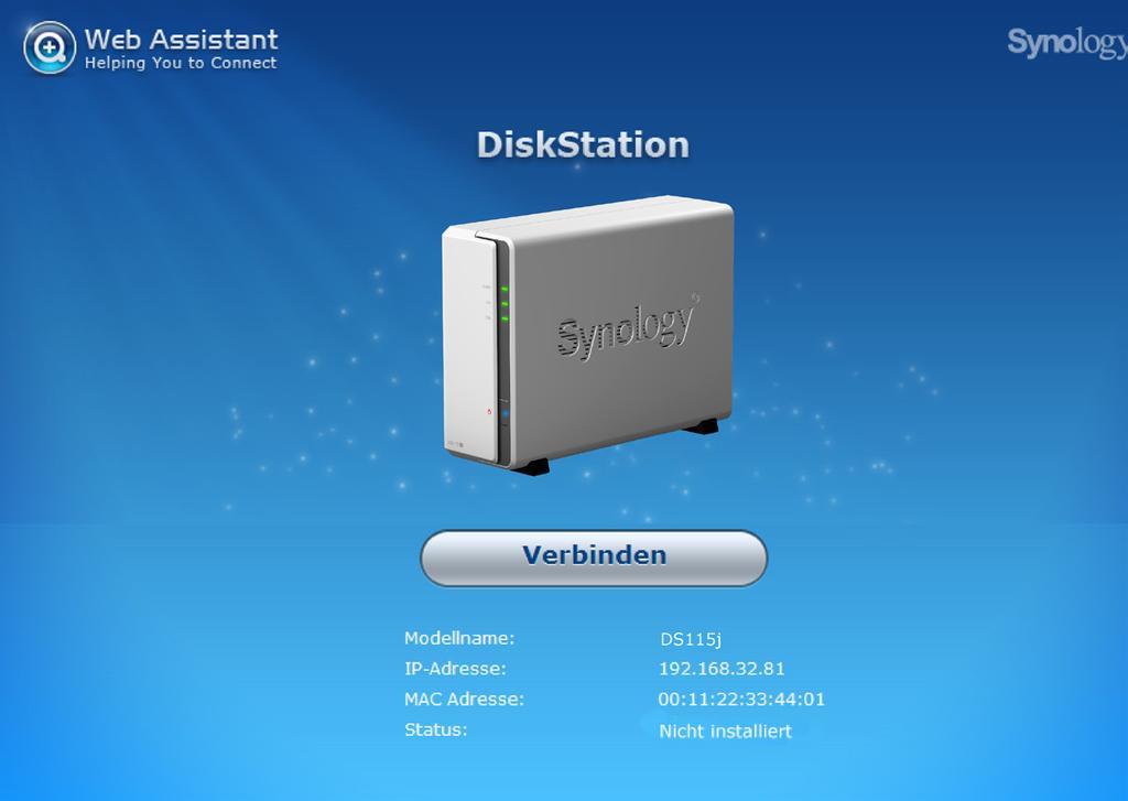 Kapitel Installation des DSM auf der DiskStation 3 Sobald die Hardware eingerichtet ist, installieren Sie bitte den DiskStation Manager (DSM), ein Browser-basiertes Betriebssystem von Synology, auf