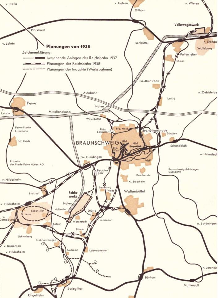 Modernisierung von unten Braunschweig als Eisenbahnknotenpunkt Planungsstand der Reichsbahn 1938