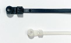 Spezial-Kabelbinder mit integriertem Montageloch Spezial- Zur Montage und Befestigung mit Hilfe von Schrauben, Bolzen oder Nieten Bündeln und Montage in einem anwenderfreundlichen Arbeitsgang