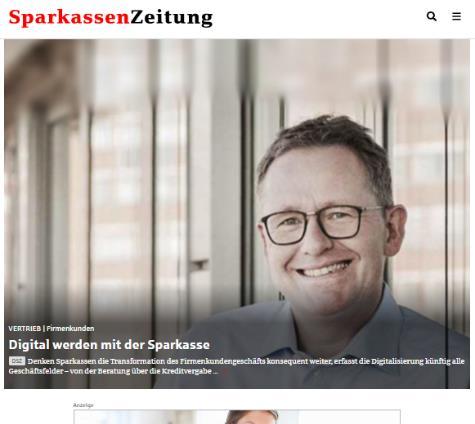 Die zentrale Plattform für alle Mitarbeiter der Sparkassen-Finanzgruppe Factsheet SparkassenZeitung sparkassenzeitung.de Sparkassenzeitung.