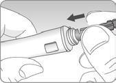 Bewahren Sie die Schutzkappe auf, um sie nach Gebrauch wieder auf die Lanzette aufzustecken. Stechhilfenspitze wieder aufschrauben.