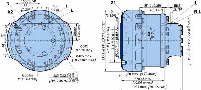 OCLAIN HYRAULIC Kompaktmotore MK35 TECHNICHE ATEN M K 3 5 C 1 F 3 3 3 4 3 4 5 6 latzbedarf tandardmotor