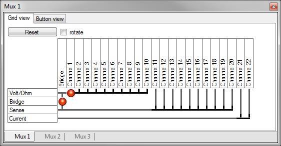 5.3. Multiplexer Über dieses Formular kann auf die Multiplexer zugegriffen werden. Es wird der aktuelle Zustand des Multiplexers angezeigt.