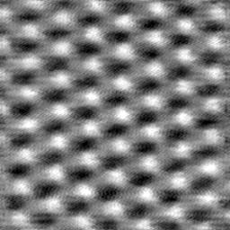 2.5 Å Figure 4: STM-Bild von h-bn/ni(111) mit atomarer Auflösung.