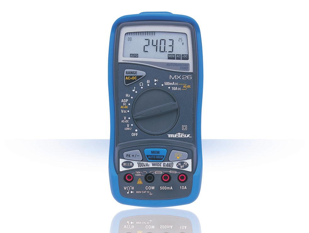 AVG- oder TRMS-Digitalmultimeter mit 2000/4000/5000 Digits Design und Robustheit Neben ihrem harmonischen Design bestechen die MX Concept auch durch ihre Ausgewogenheit und ihre Handlichkeit.