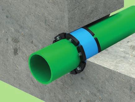 Pressio-Elements Ringraumdichtungen 4 pipes Pressio-Elements Gliederkettendichtungen sind hervorragend geeignet, um Ringräume bei Wanddurchführungen von Rohren und Kabeln sicher wasser- und gasdicht