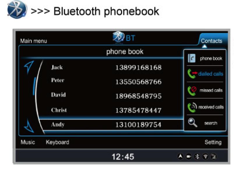 - Bluetooth PhoneBook