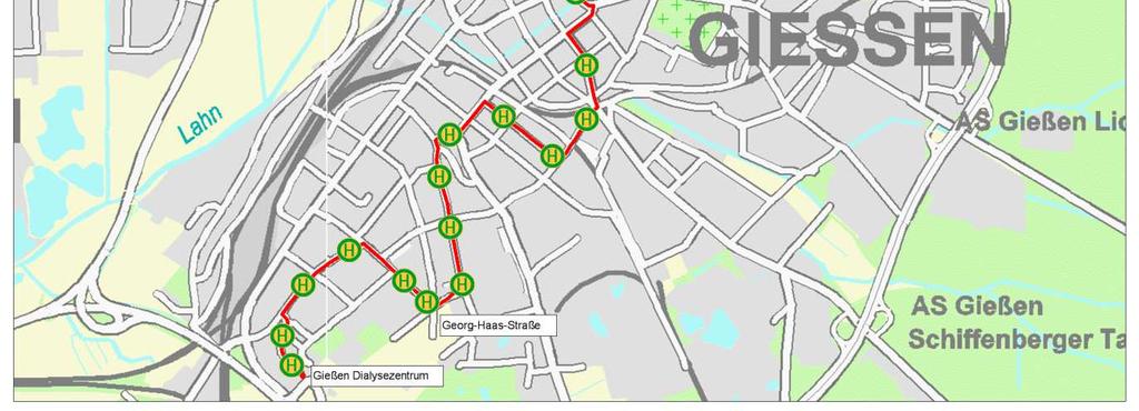 Friedhof Länge (km) 7,82 Anzahl bedienter Haltestellen 23 Fahrzeit Bedienungszeitraum